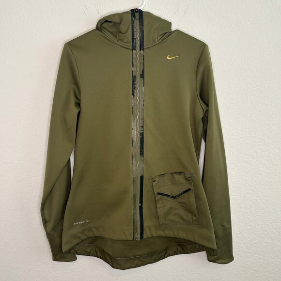 NIKE Therma Fit Beautility Jacket Women Sz Large Green Full Zip Hoodie - Picture 1 of 8
